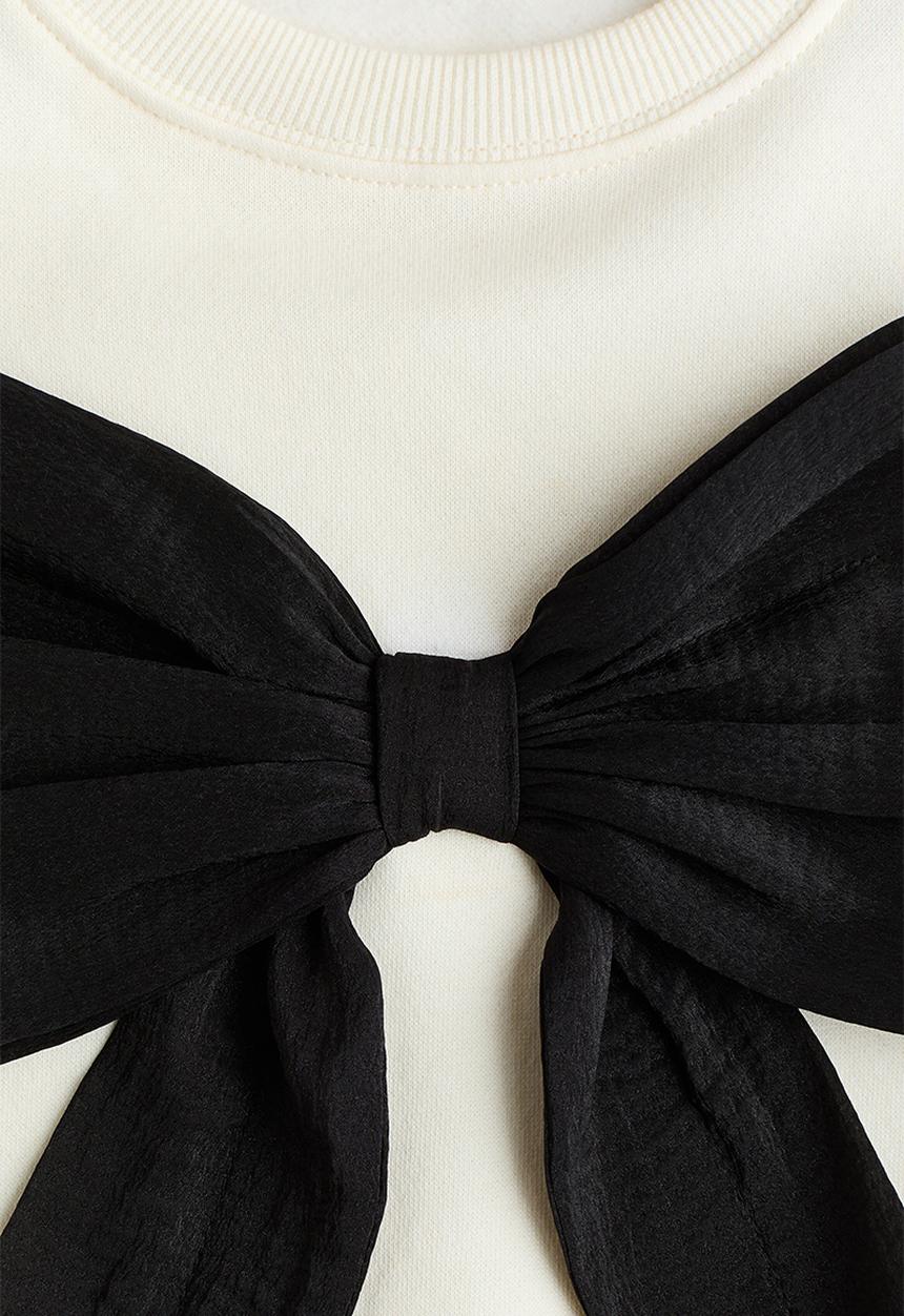 H&M - Bow-detail sweatshirt - white/bow