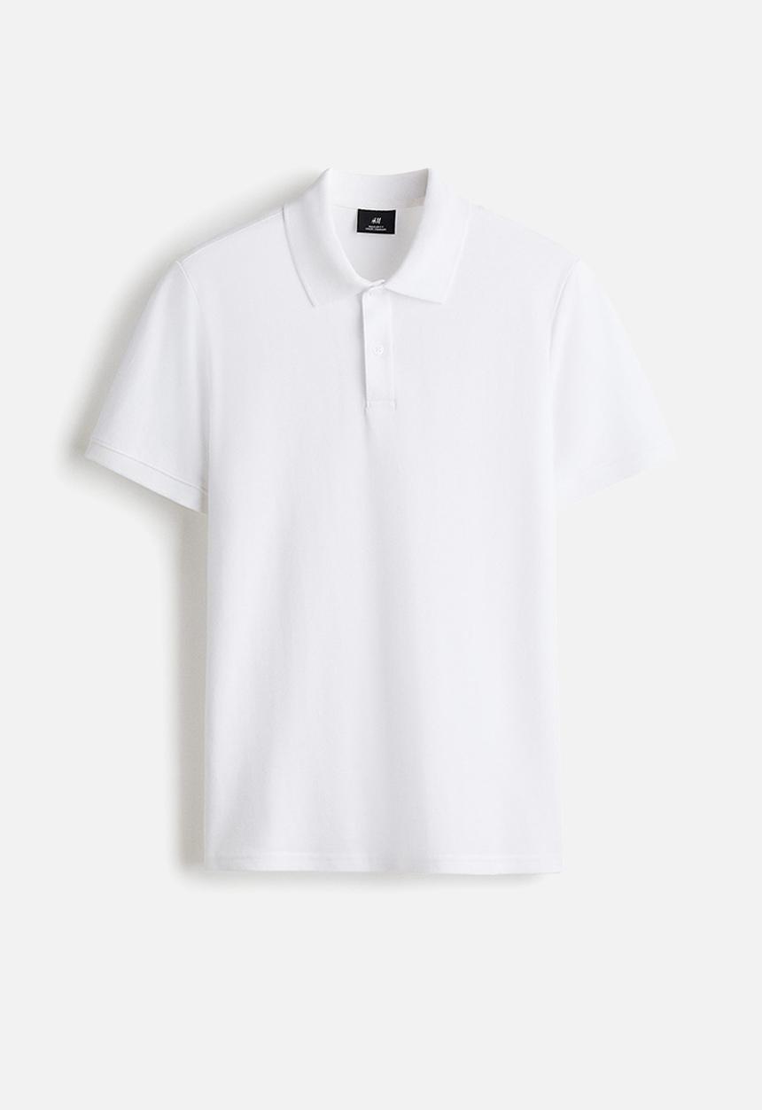 H&M - Regular fit pique polo shirt - white