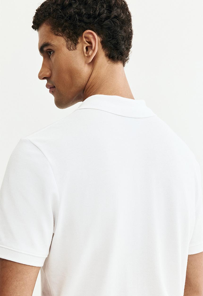 H&M - Regular fit pique polo shirt - white