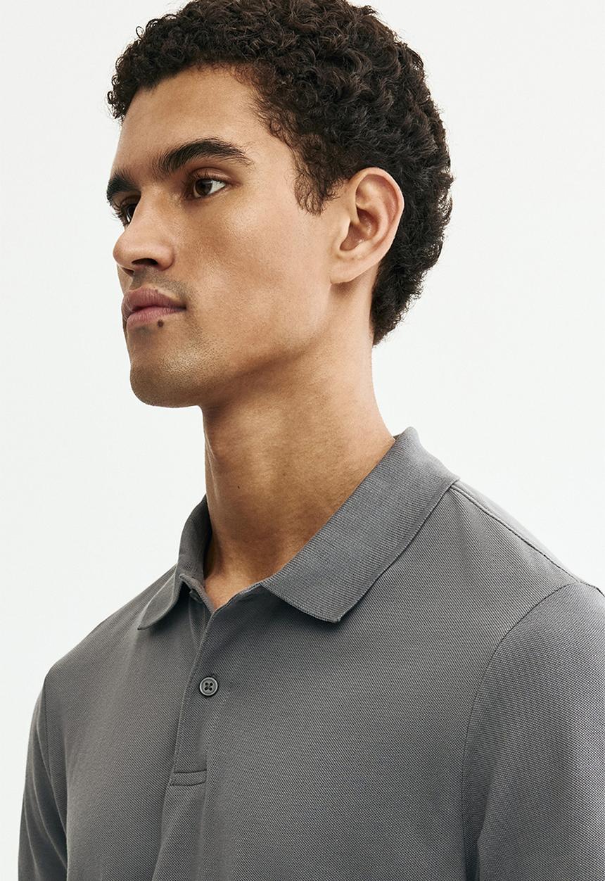 H&M - Regular fit pique polo shirt - grey