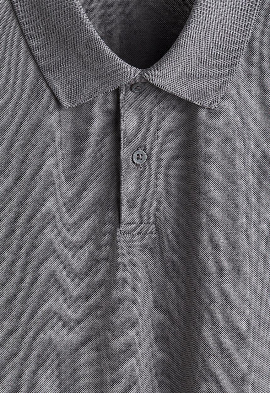 H&M - Regular fit pique polo shirt - grey