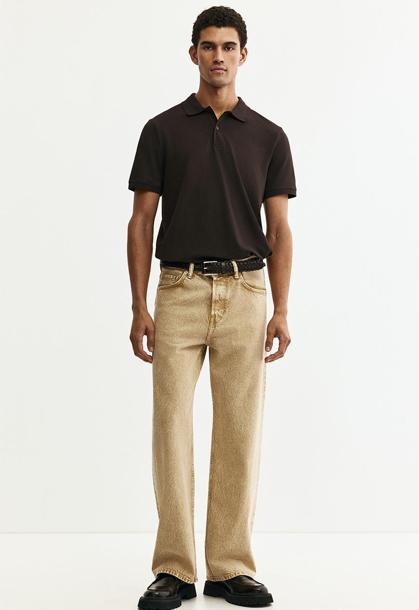 H&M - Regular fit pique polo shirt - brown