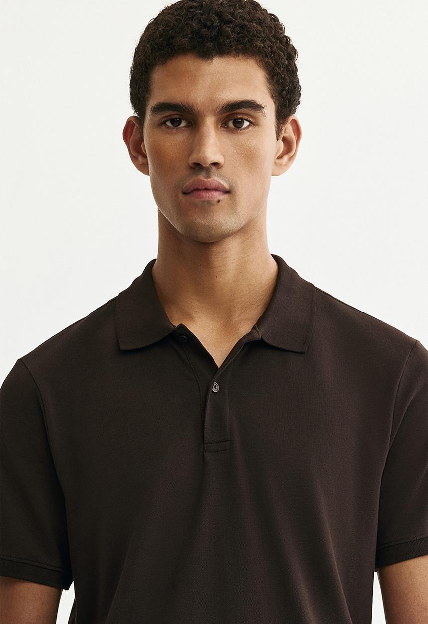 H&M - Regular fit pique polo shirt - brown