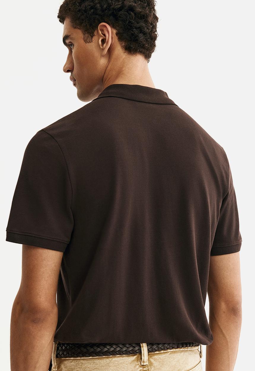 H&M - Regular fit pique polo shirt - brown