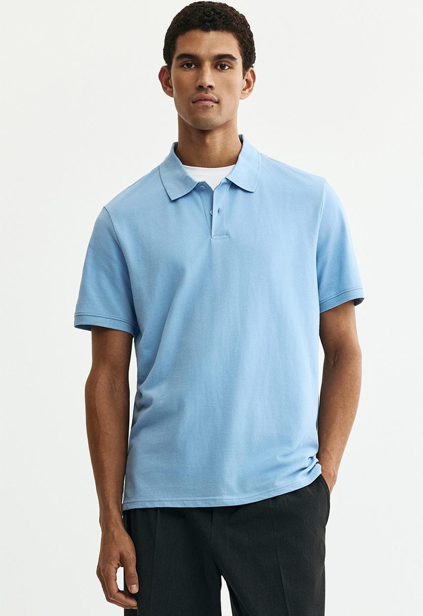 H&M - Regular fit pique polo shirt - blue