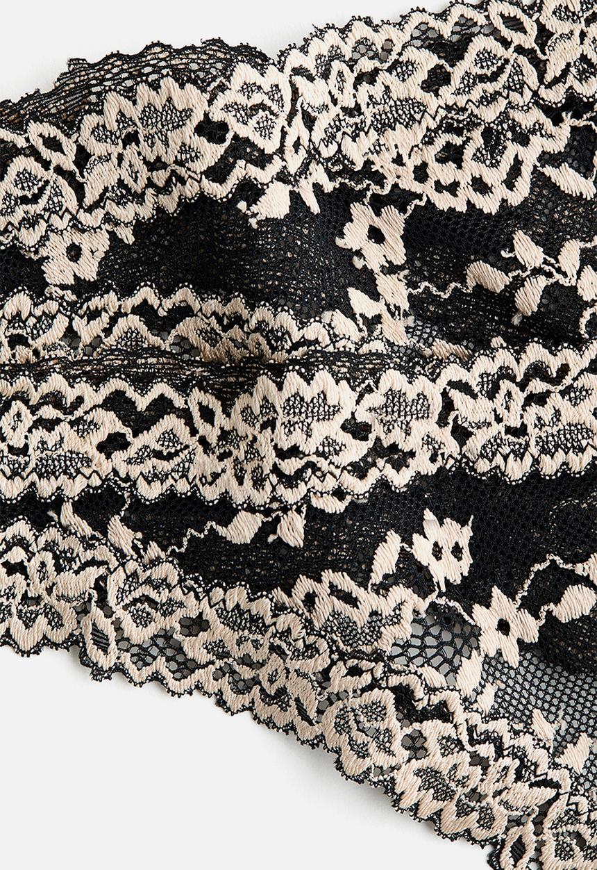 H&M - 2-Pack lace thong briefs - black/cream