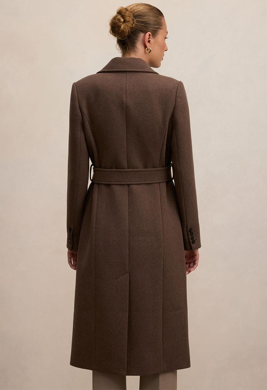 Forever New - Aydee Double Breasted Coat In Mid Brown