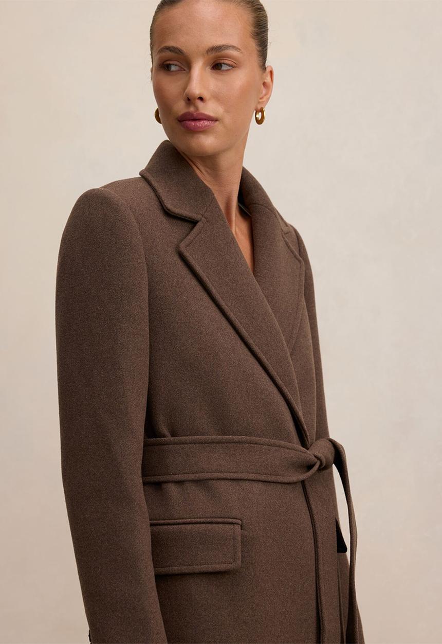 Forever New - Aydee Double Breasted Coat In Mid Brown