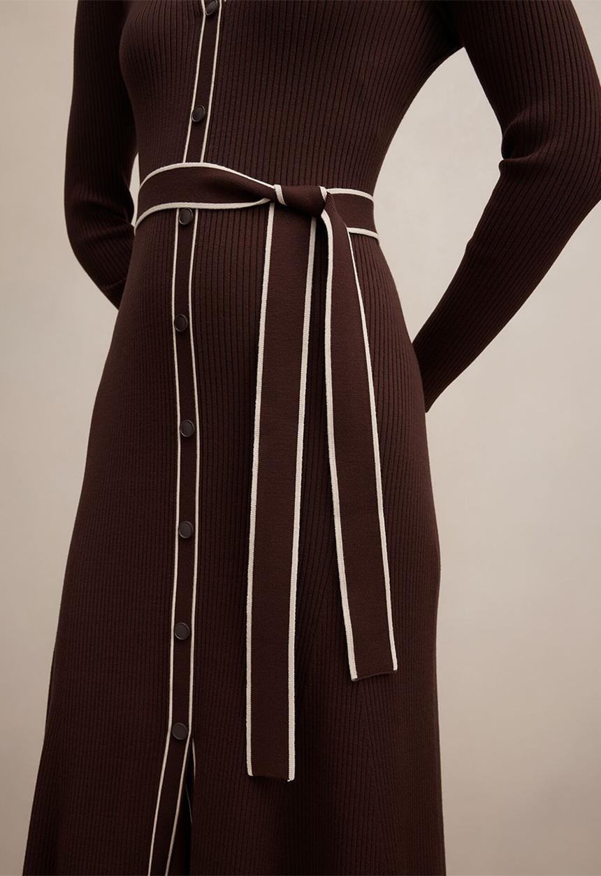 Forever New - Maisy Collared Midi Dress In Chocolate
