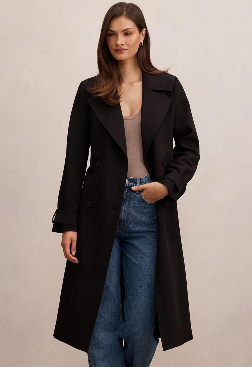 Forever New - Lilah Trench Coat In Black