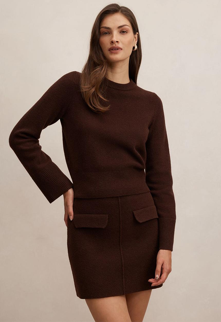 Forever New - Natalie Knitted Sweater In Co Ord - chocolate