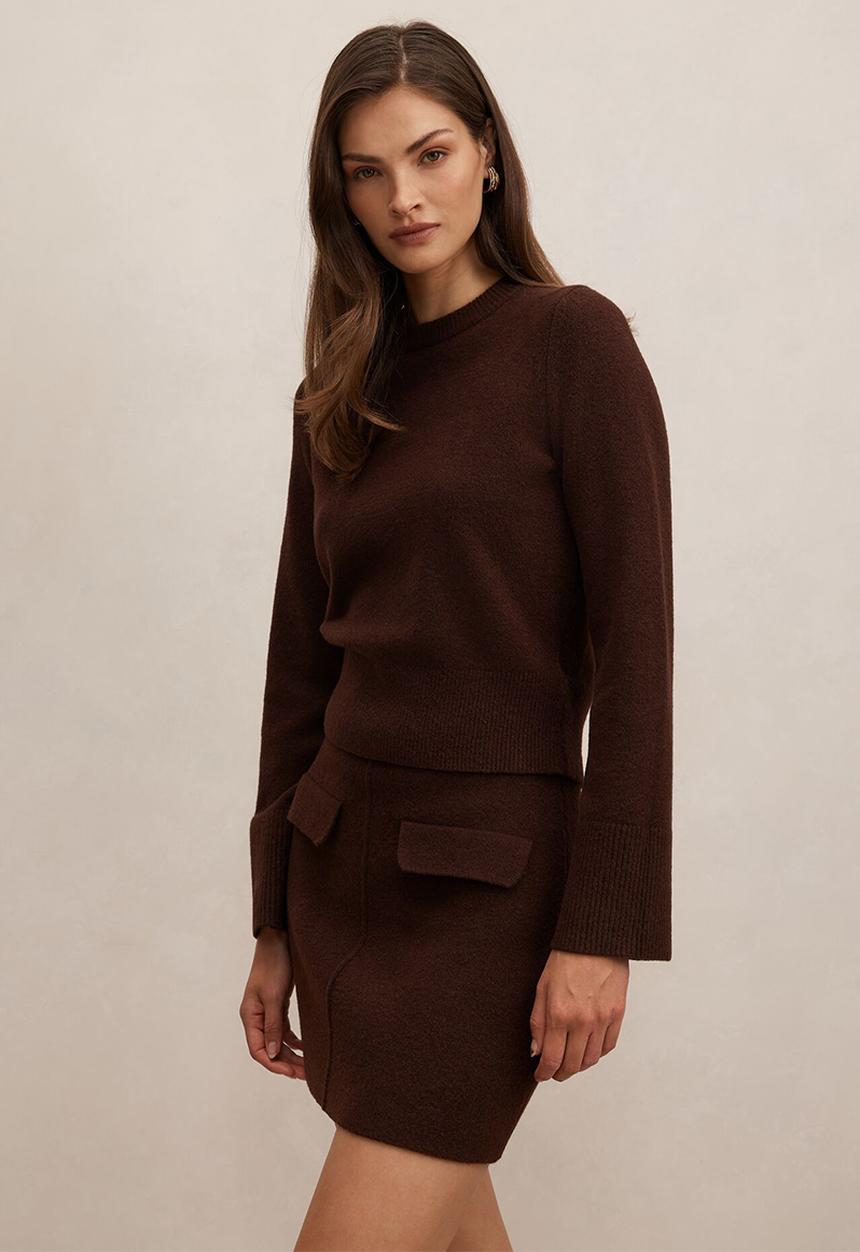 Forever New - Natalie Knitted Sweater In Co Ord - chocolate