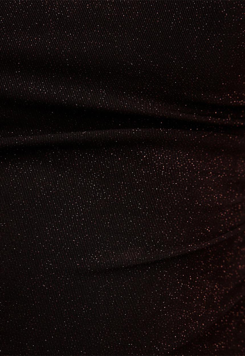 Forever New - Sammy Glitter Long Sleeve Bodycon Dress In Dark Chocolate