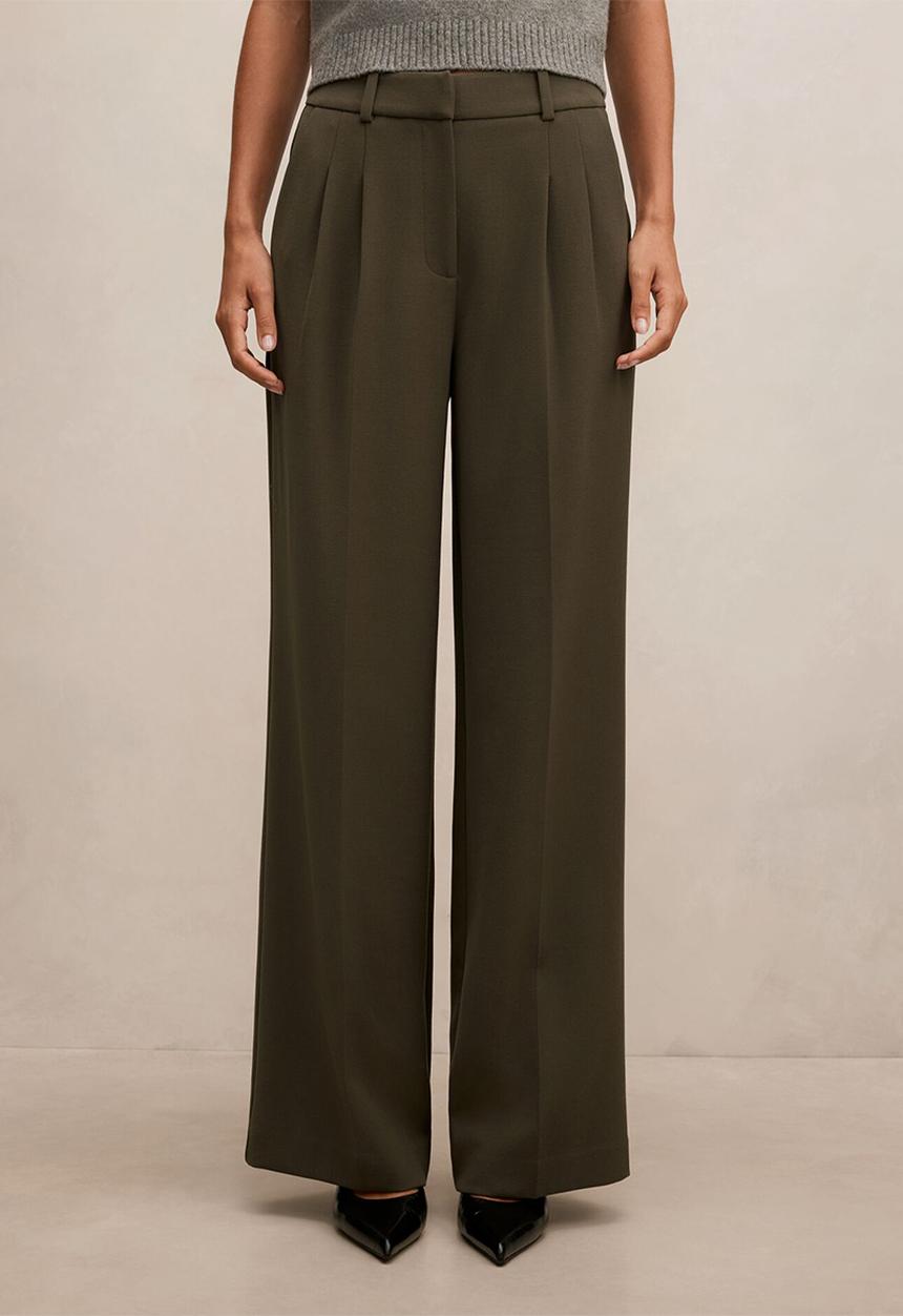 Forever New - Eva wide leg pants in olive night