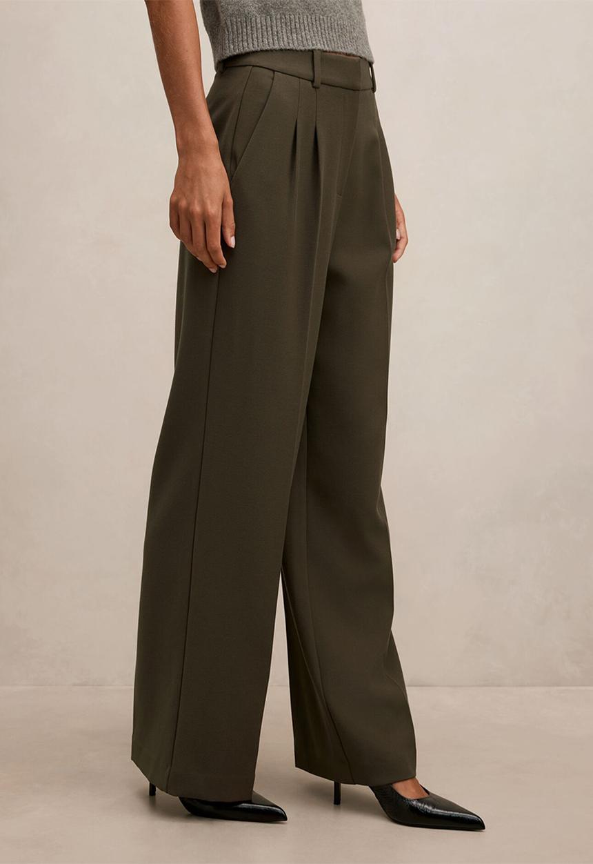 Forever New - Eva wide leg pants in olive night
