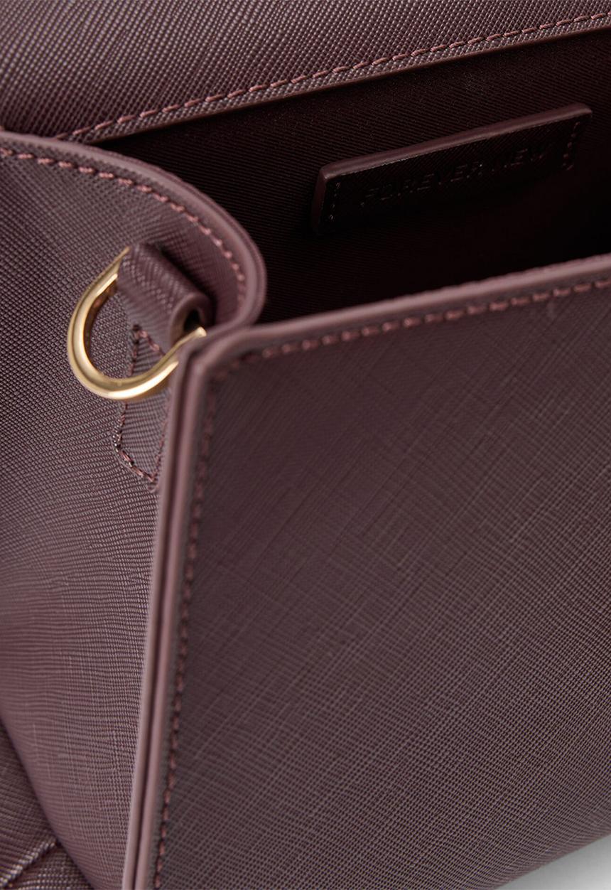 Forever New - Mietta lock top handle bag in chocolate