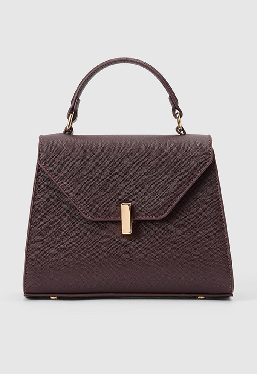 Forever New - Mietta lock top handle bag in chocolate