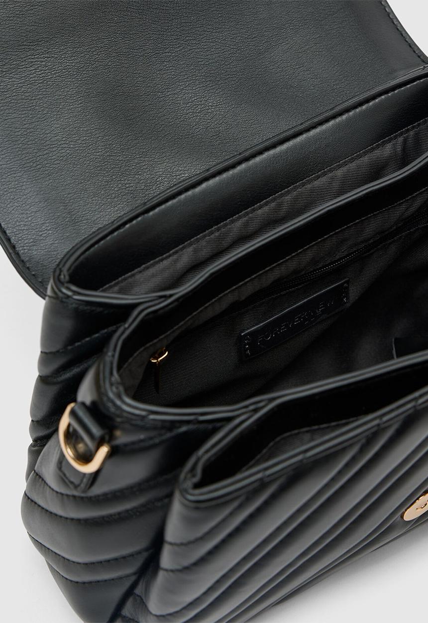 Forever New - Madeline Medium Quilt Shoulder Bag In Black