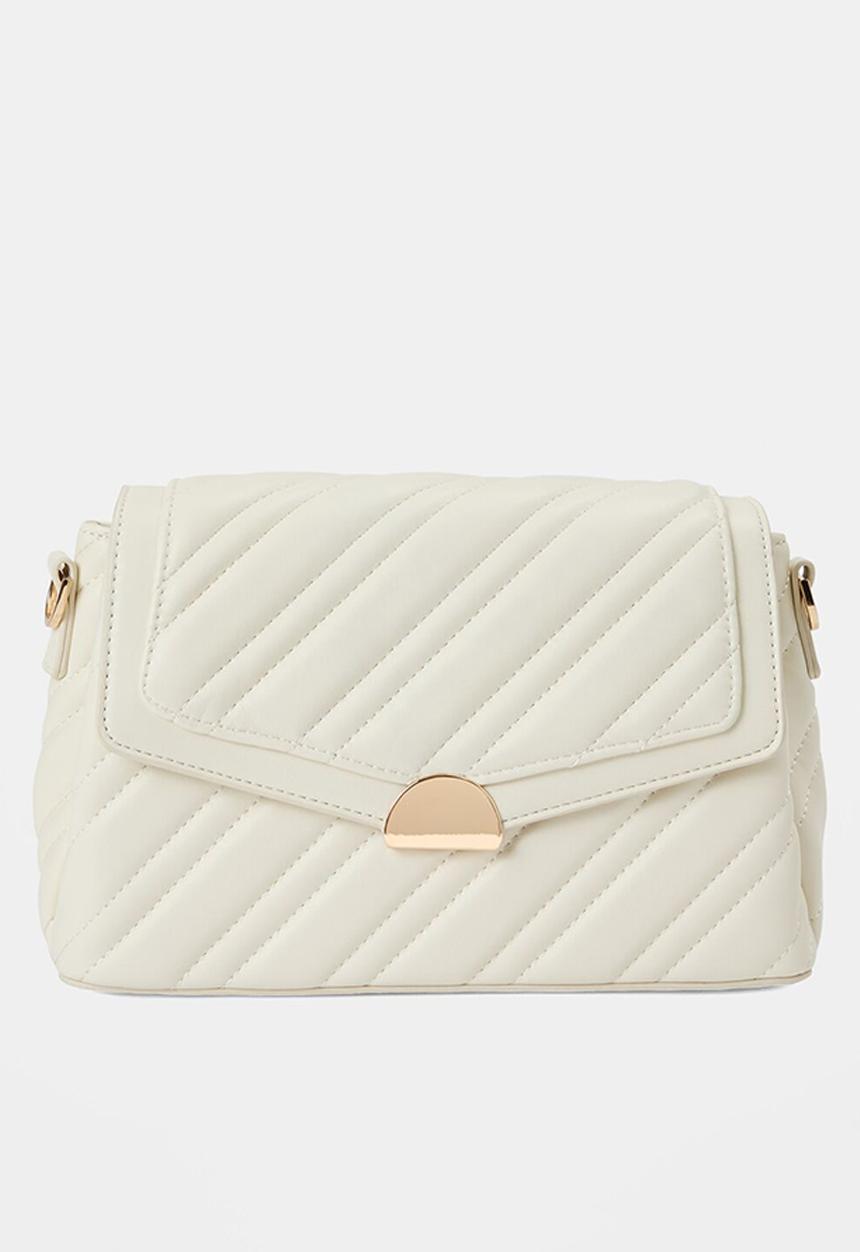 Forever New - Madeline Medium Quilt Shoulder Bag In Ivory