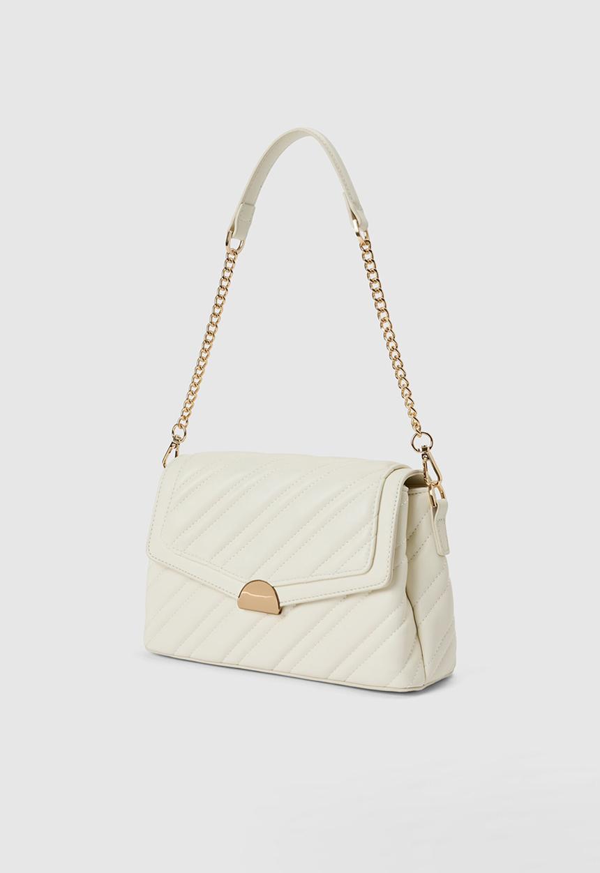 Forever New - Madeline Medium Quilt Shoulder Bag In Ivory