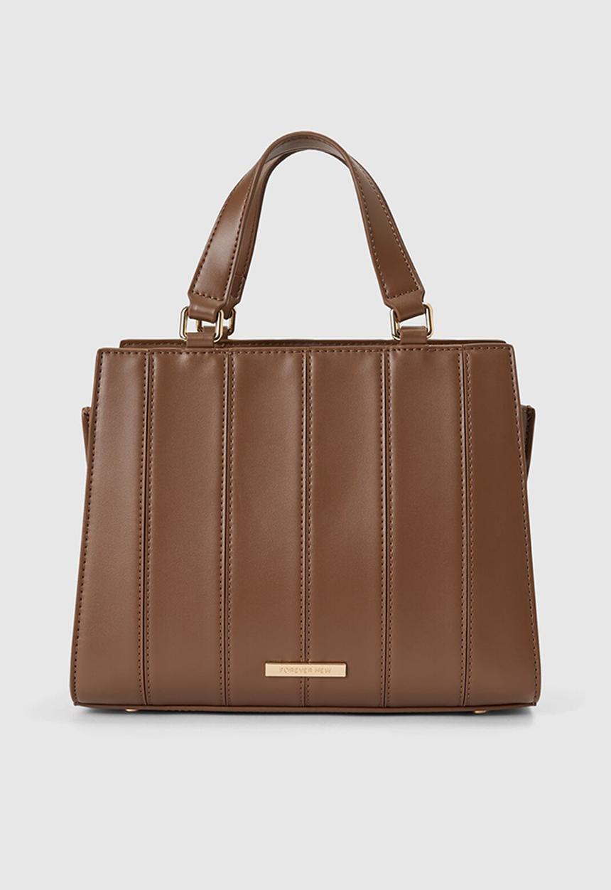 Mila Medium Panel Tote Bag In Mocha