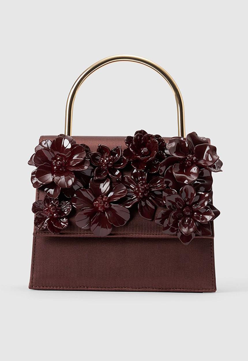 Forever New - Fifi flower top handle bag in vintage merlot