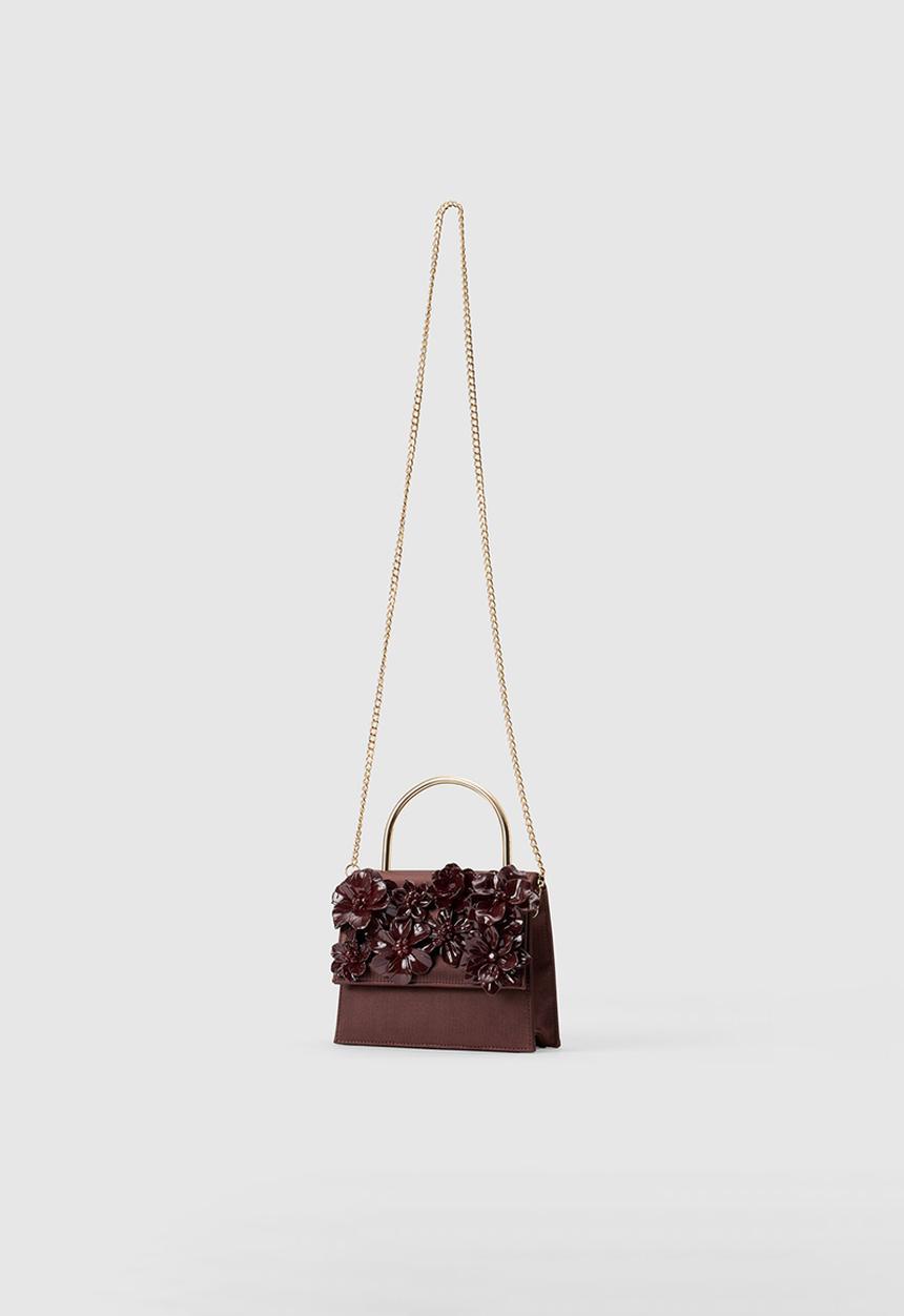 Forever New - Fifi flower top handle bag in vintage merlot
