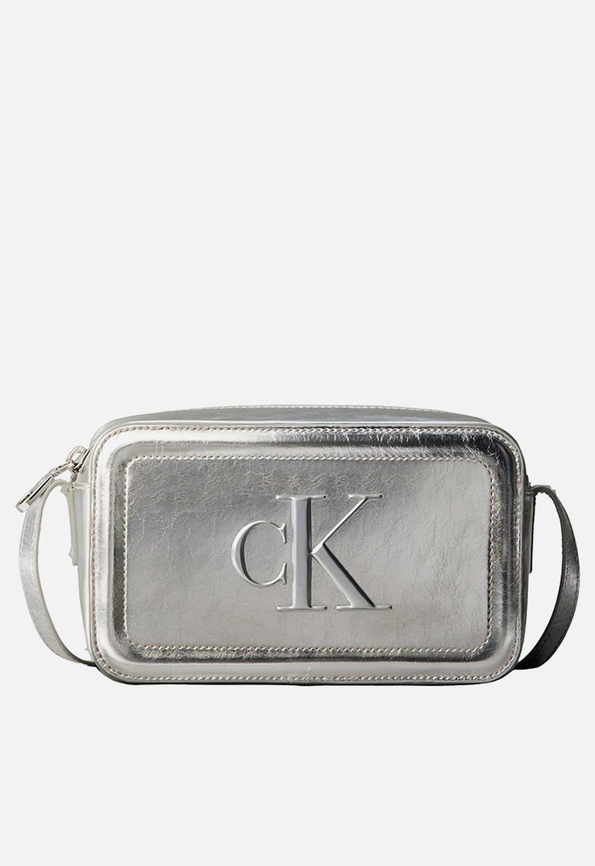 Calvin Klein - Bold ck metallic camera bag- silver metallic