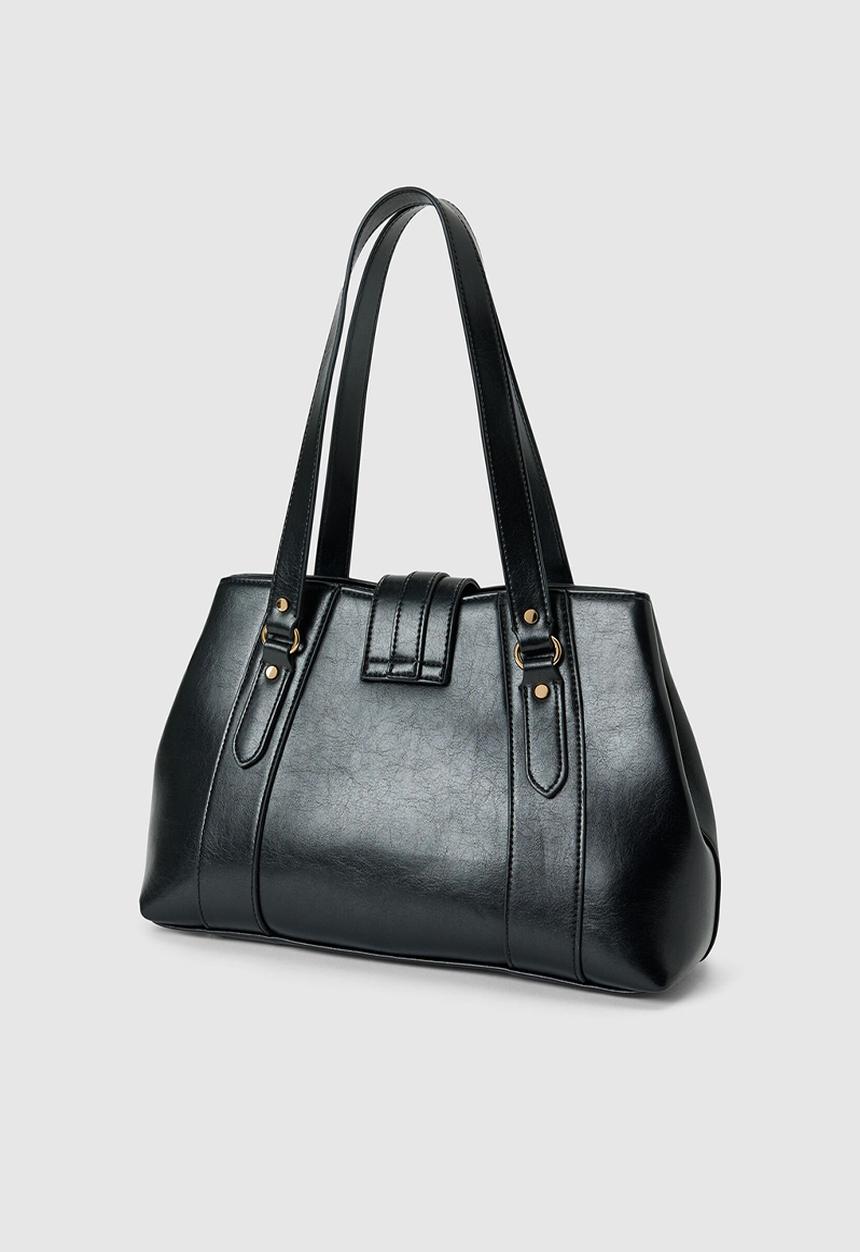 Forever New - Riley Retro Lock Tote Bag In Black