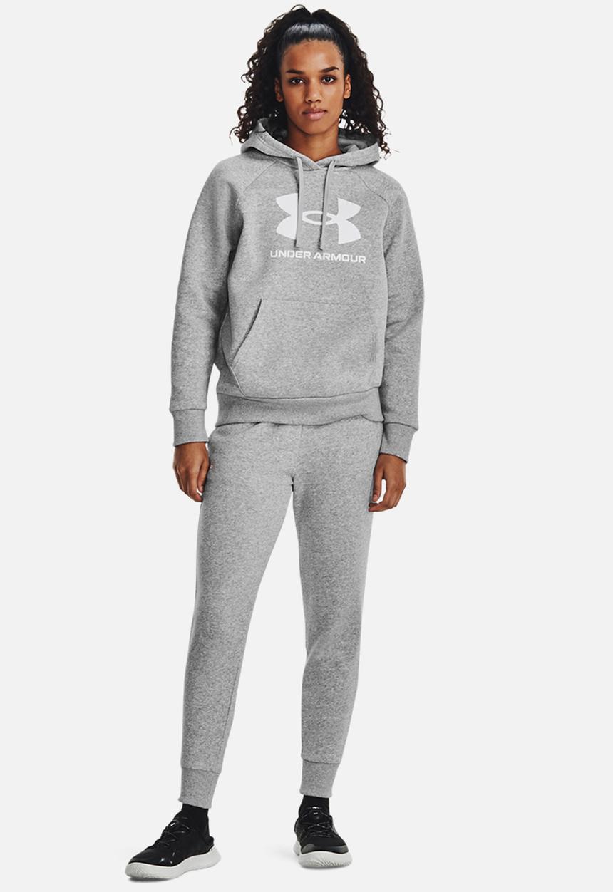 Under Armour - UA Rival Fleece Big Logo HD - Mod Gray Light Heather/White