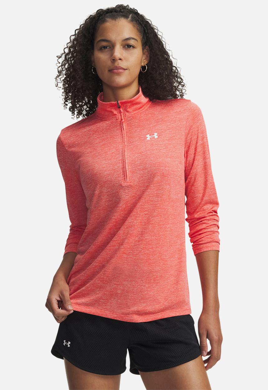 Under Armour - Tech 1/2 Zip- Twist - Venom Red/White