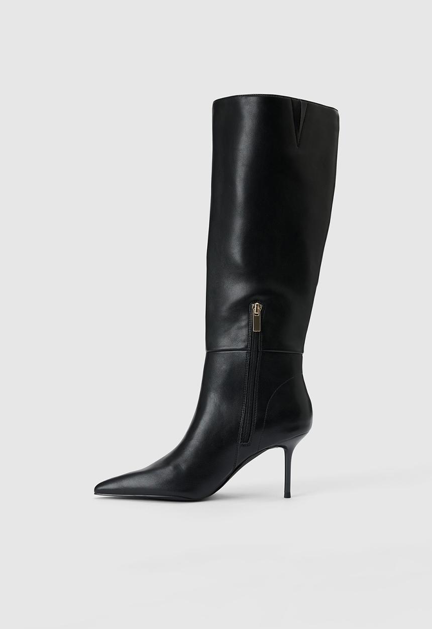 Forever New - Nicolette high heeled pointy toe boot in black