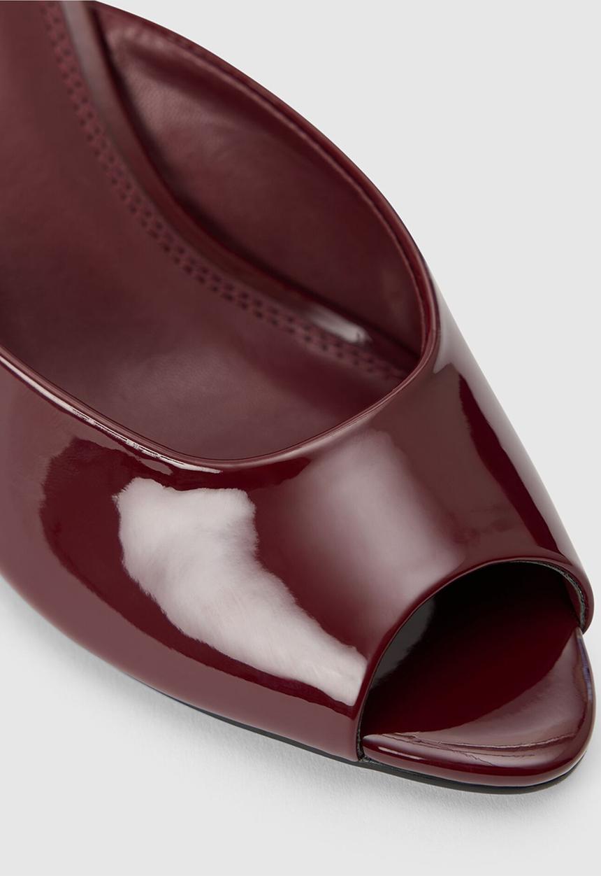 Forever New - Roxy peep toe mule heel in burgundy