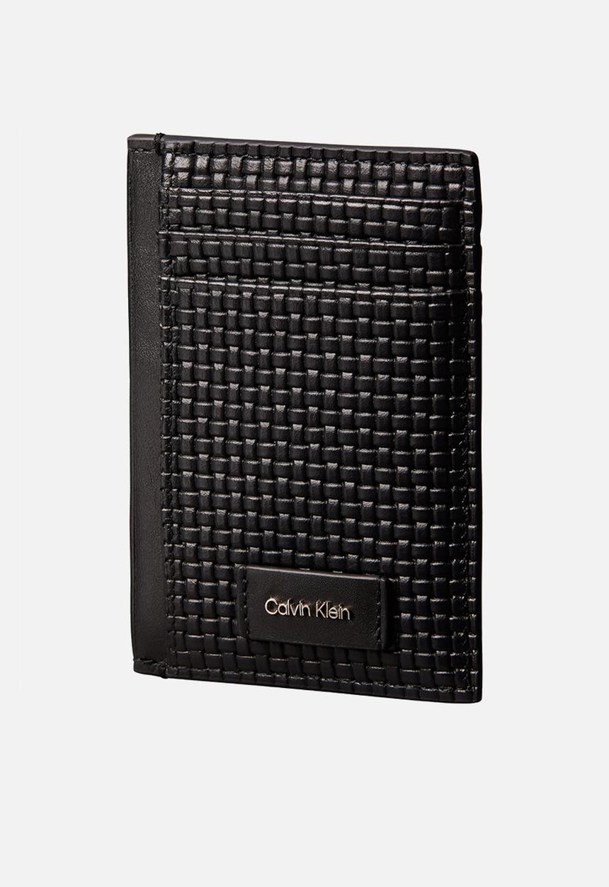 Calvin Klein - Embossed Woven N/S Card Case - Black