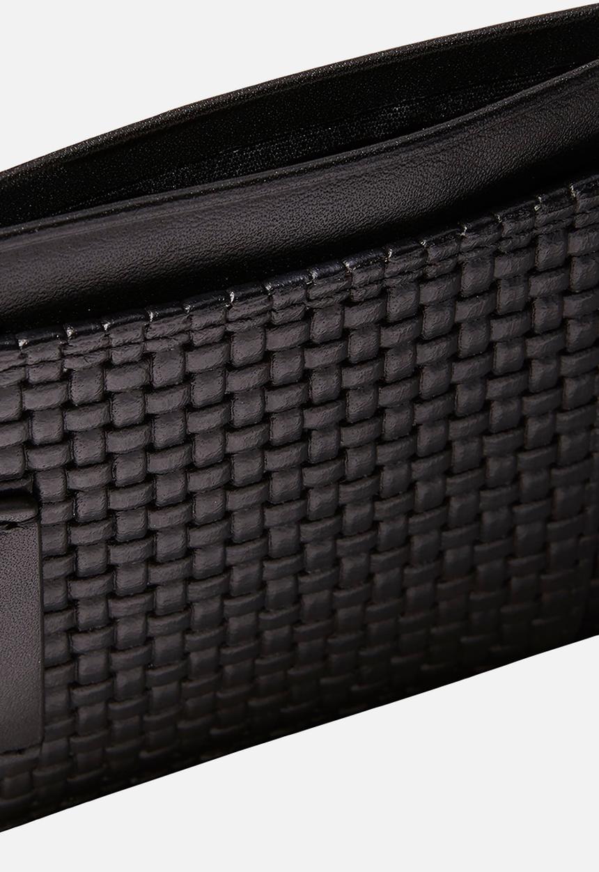 Calvin Klein - Embossed Woven N/S Card Case - Black
