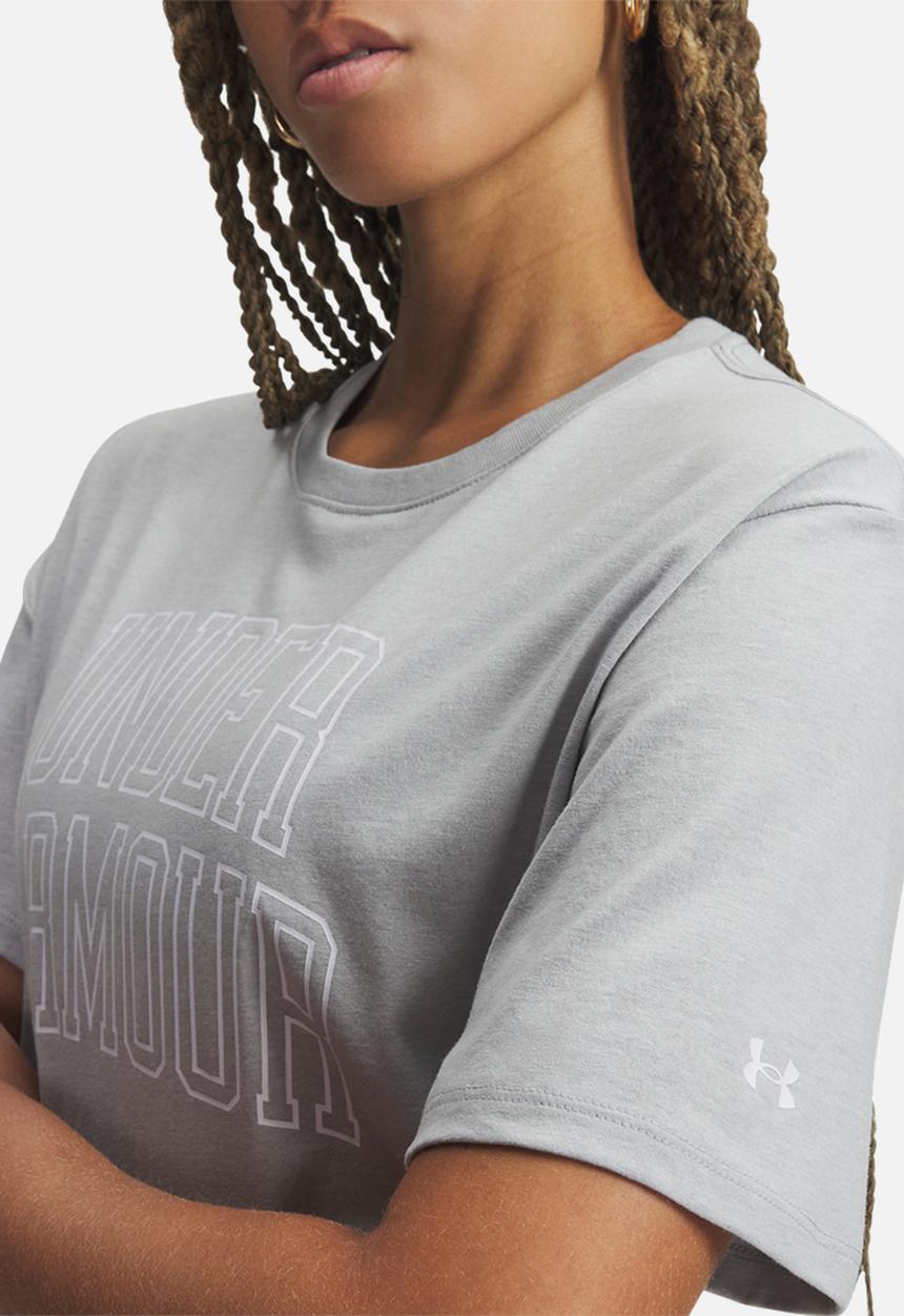 Under Armour - Rival OS Campus Tee - Mod Gray Light Heather/White