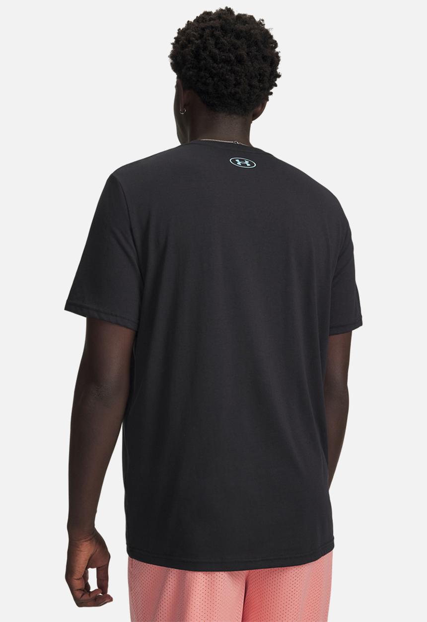 Under Armour - UA  LOGO COLLAGE SS Tee - Black /Posh Pink