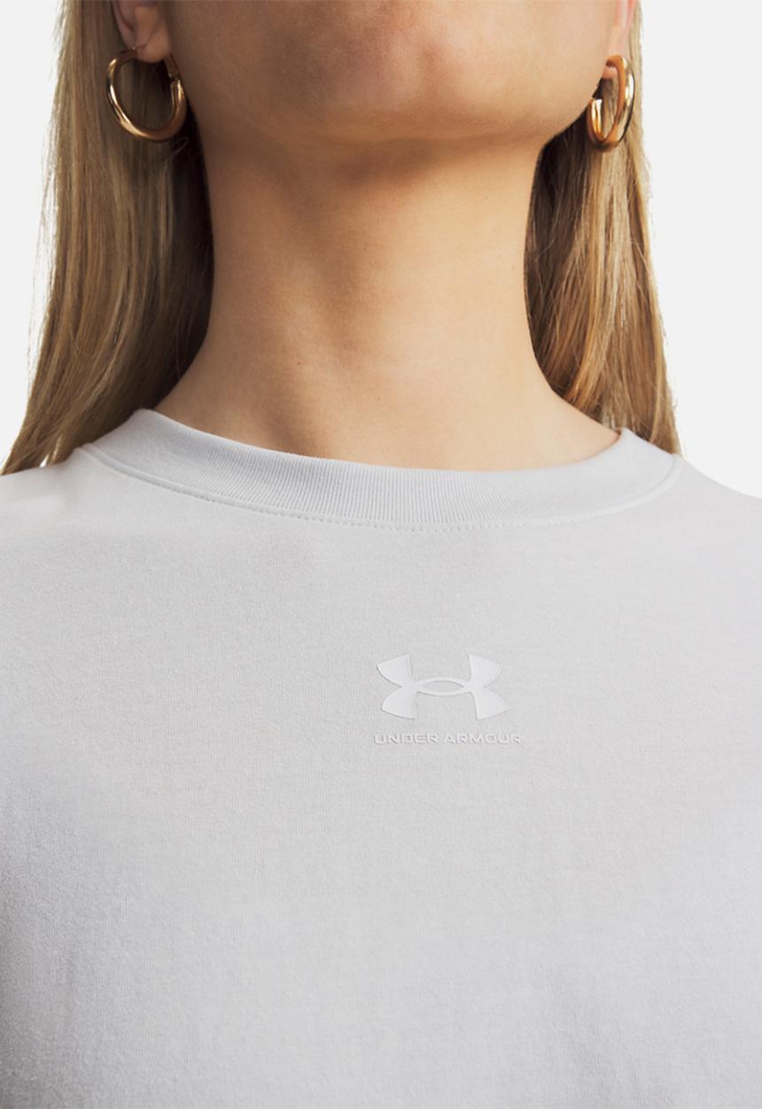 Under Armour - UA Rival Boxy Tee Solid - Distant Gray Medium Heather/White