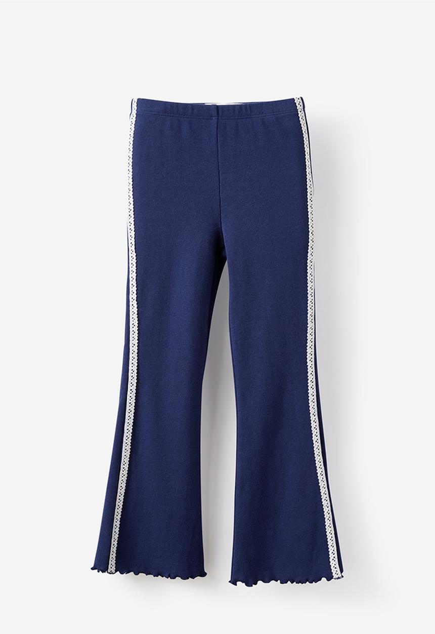 Cotton On - Francine Flare Pant - Denim Navy/Lace Trim