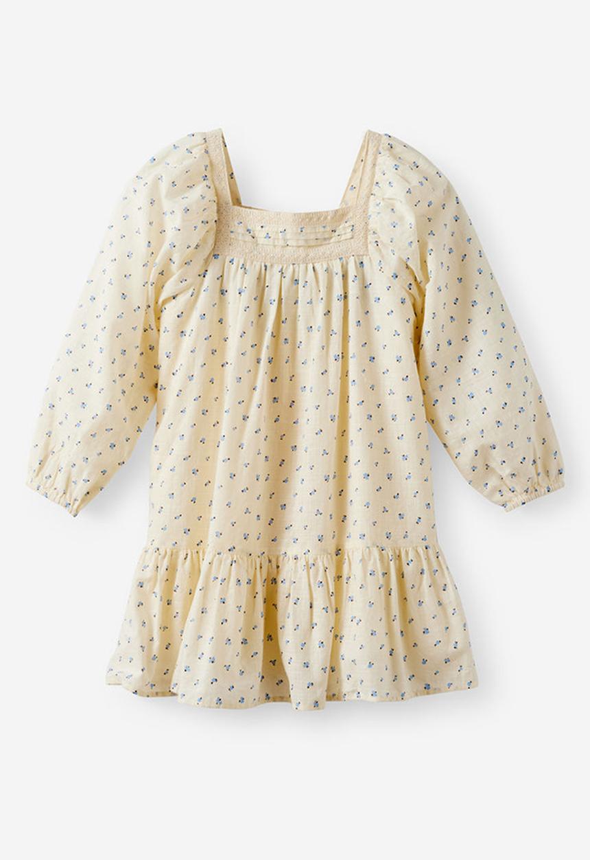 Cotton On - Billie Long Sleeve Dress - Dark Vanilla/Flower Meadow Ditsy
