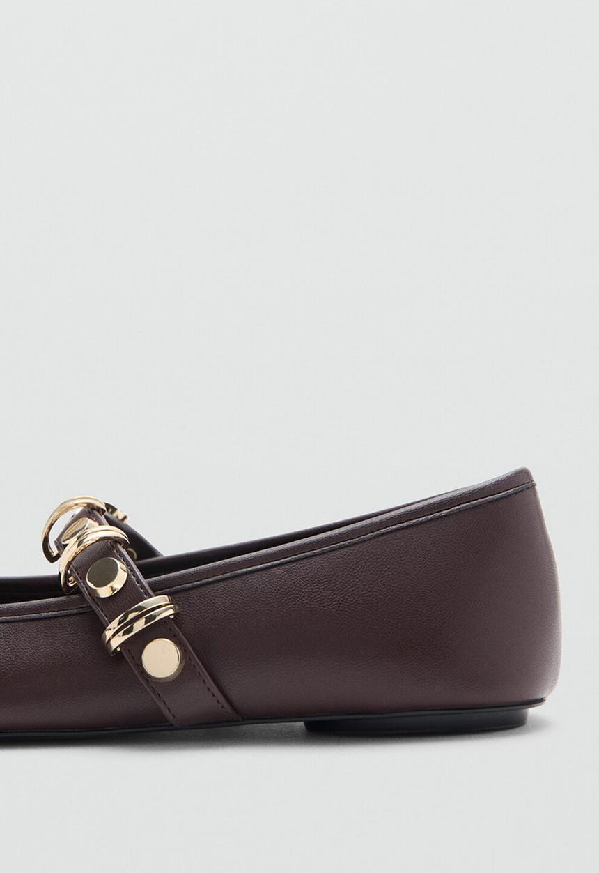 MANGO - Ringing mary-jane pump - dark red
