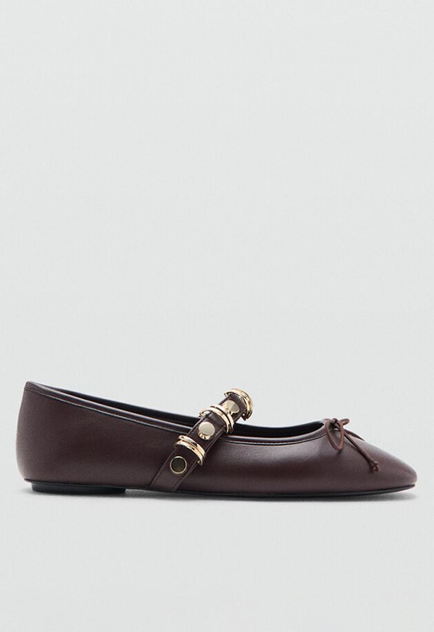 MANGO - Ringing mary-jane pump - dark red