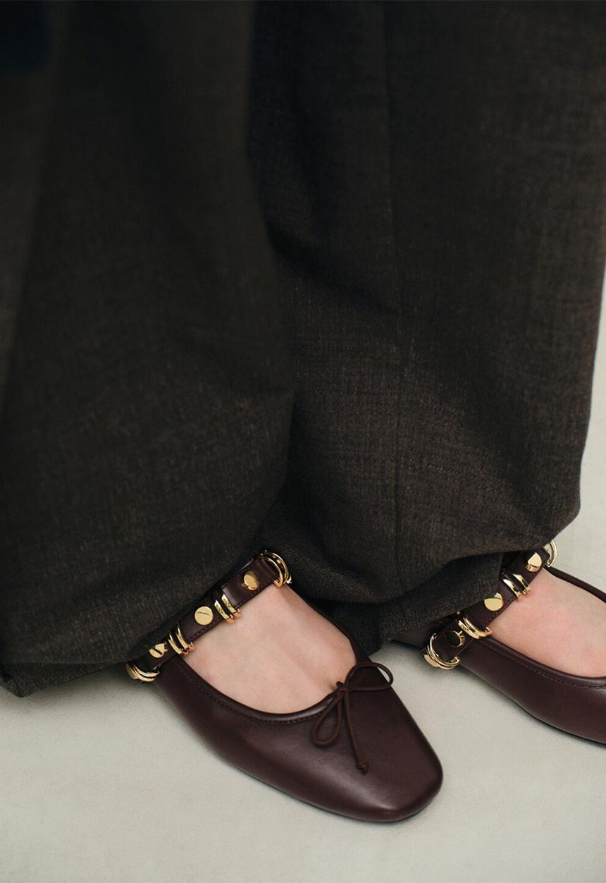 MANGO - Ringing mary-jane pump - dark red