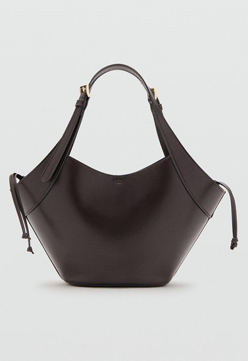 MANGO - Elise shoulder bag - dark brown