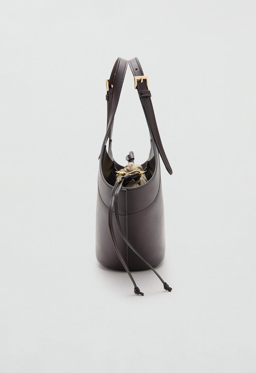 MANGO - Elise shoulder bag - dark brown