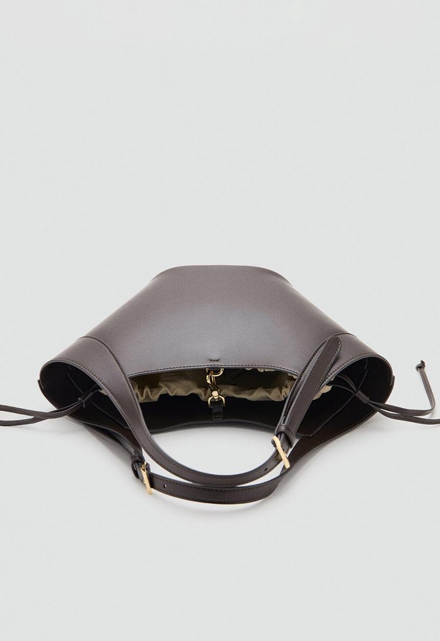 MANGO - Elise shoulder bag - dark brown