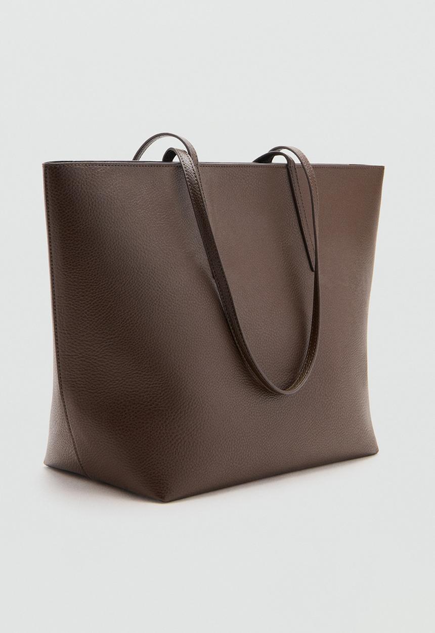 MANGO - Maribel tote bag - dark brown