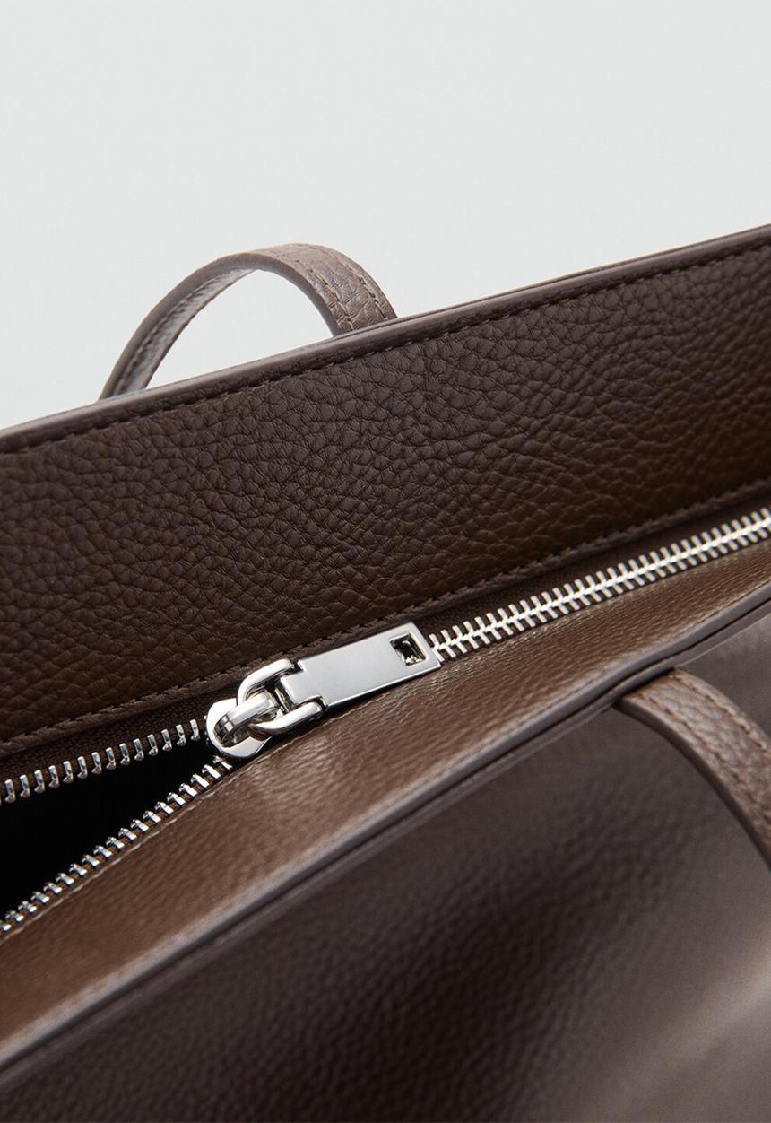MANGO - Maribel tote bag - dark brown