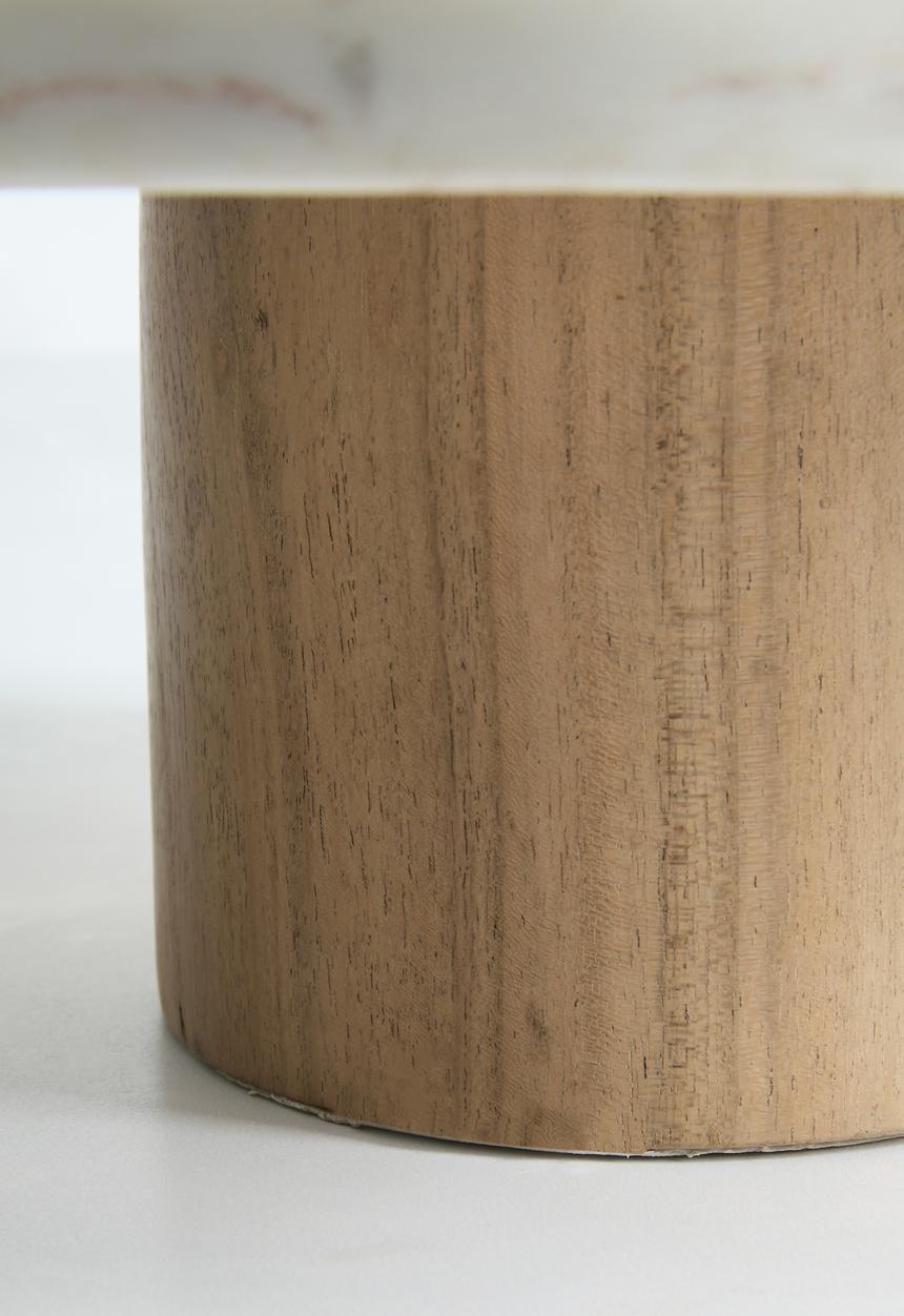 Sixth Floor - Marble & Wood Cake Stand - White