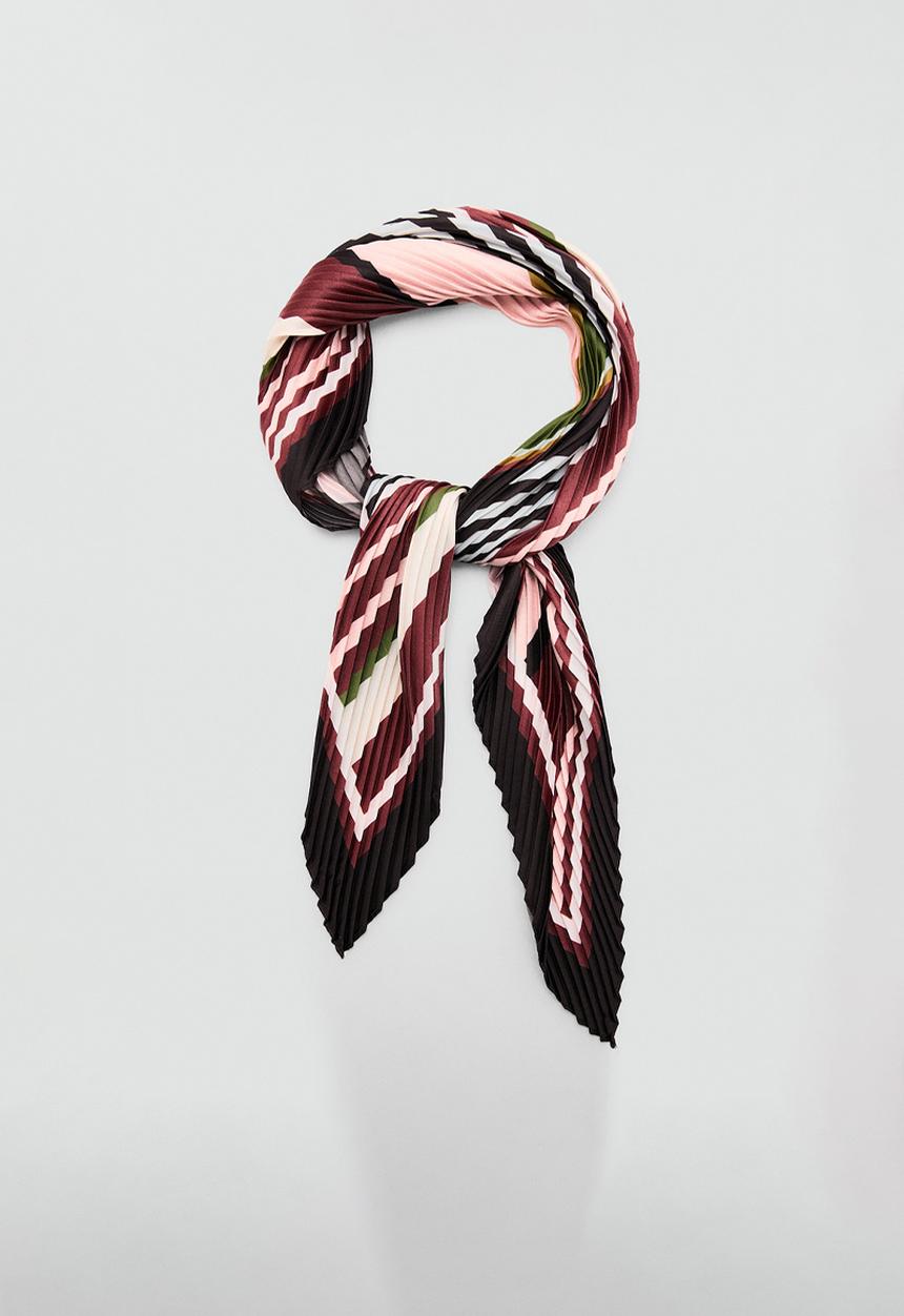 MANGO - Pleat neckerchief - dark red